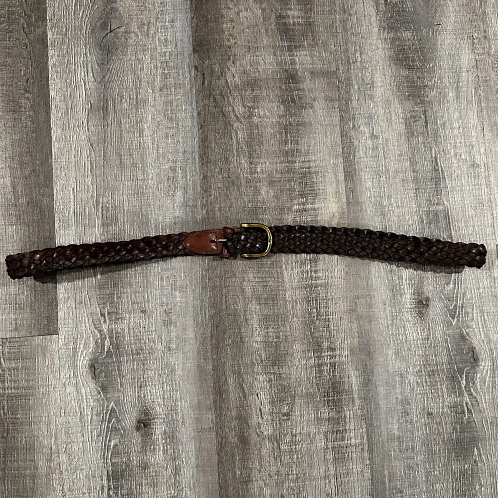 💞 Adult 46” Brown Braided Leather Belt